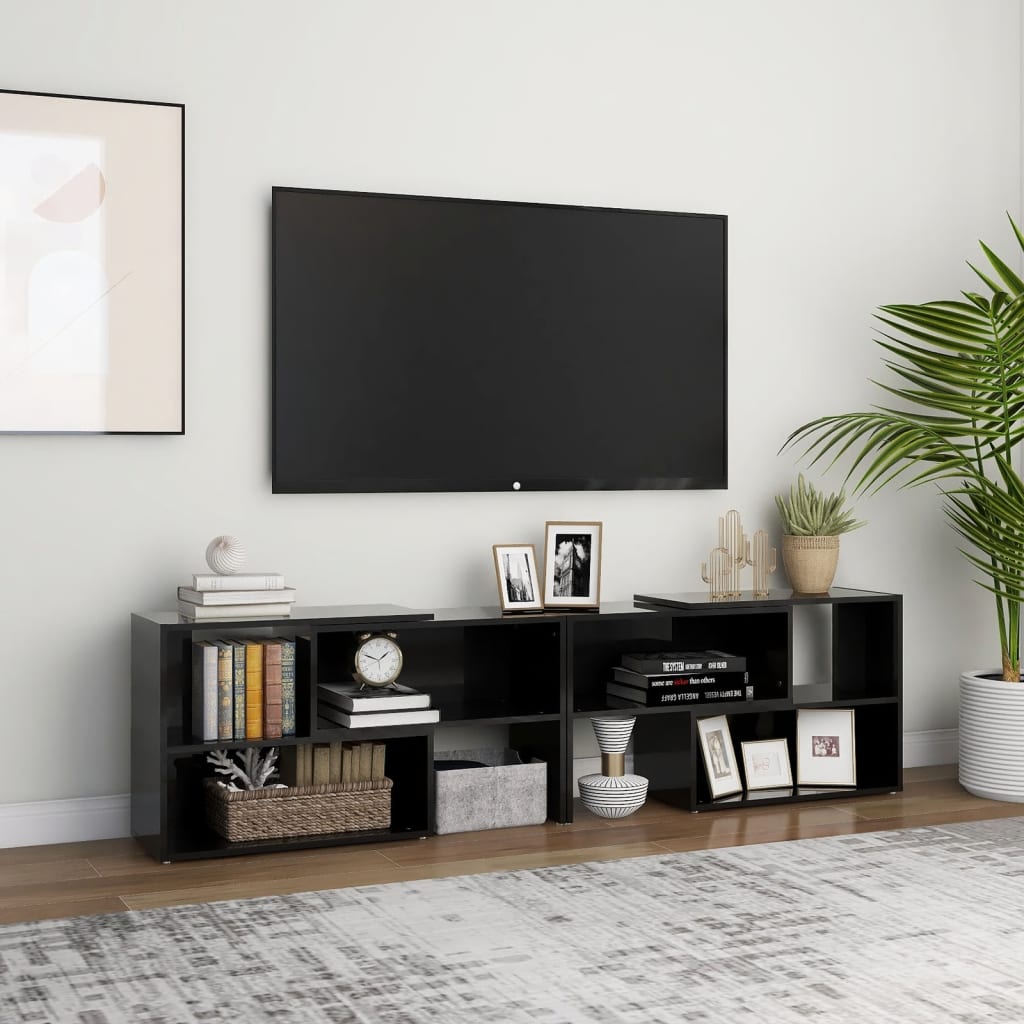 TV-taso korkeakiilto musta 149x30x52 cm lastulevy - Sisustajankoti.fi