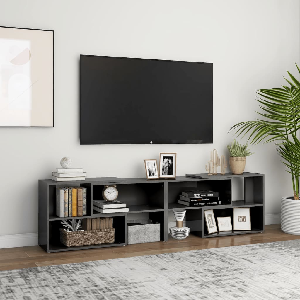 TV-taso korkeakiilto harmaa 149x30x52 cm lastulevy - Sisustajankoti.fi