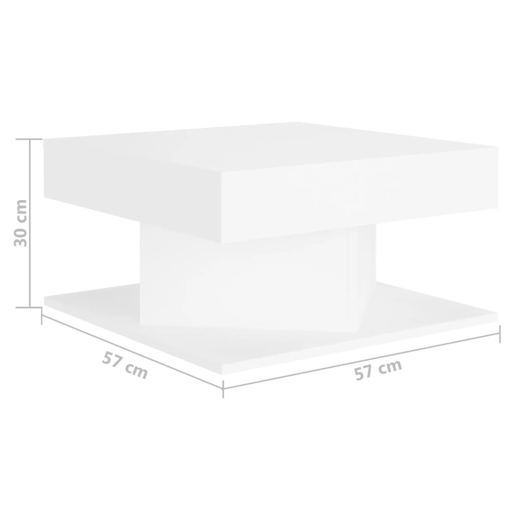 Sohvapöytä valkoinen 57x57x30 cm lastulevy - Sisustajankoti.fi
