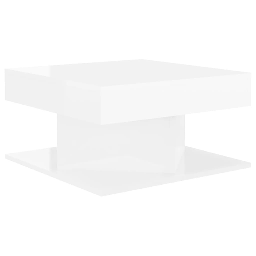 Sohvapöytä korkeakiilto valkoinen 57x57x30 cm lastulevy - Sisustajankoti.fi