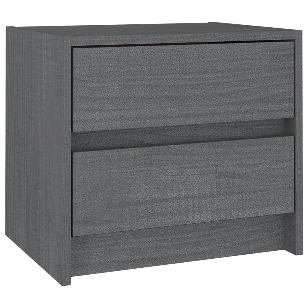 Yöpöytä harmaa 40x30,5x35,5 cm täysi mänty - Sisustajankoti.fi