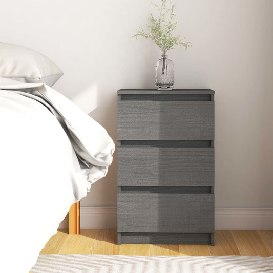 Yöpöytä harmaa 40x29,5x64 täysi mänty - Sisustajankoti.fi