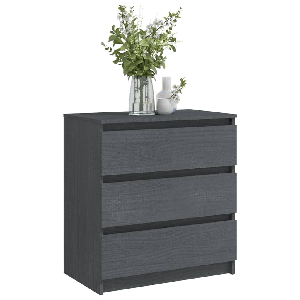 Yöpöytä harmaa 60x36x64 cm täysi mänty - Sisustajankoti.fi