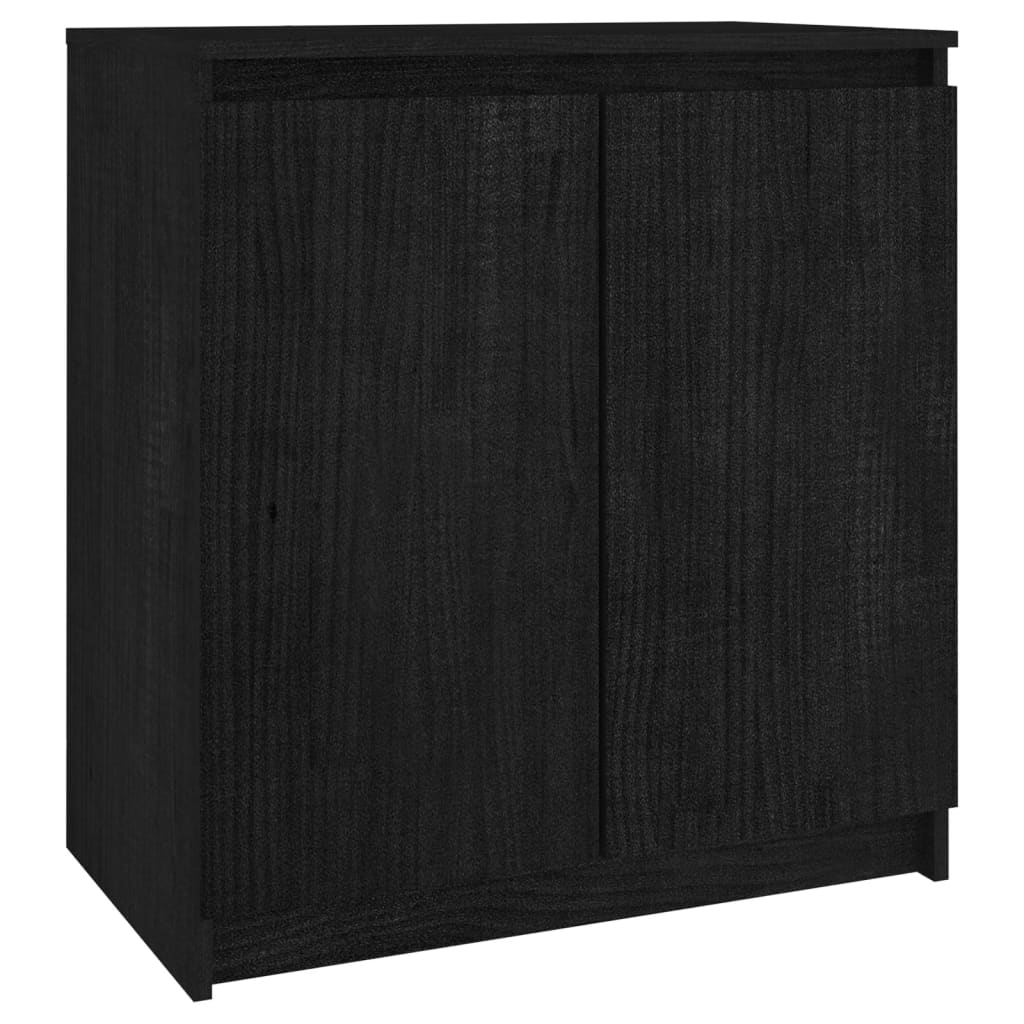 Sivukaappi musta 60x36x65 cm täysi mänty - Sisustajankoti.fi