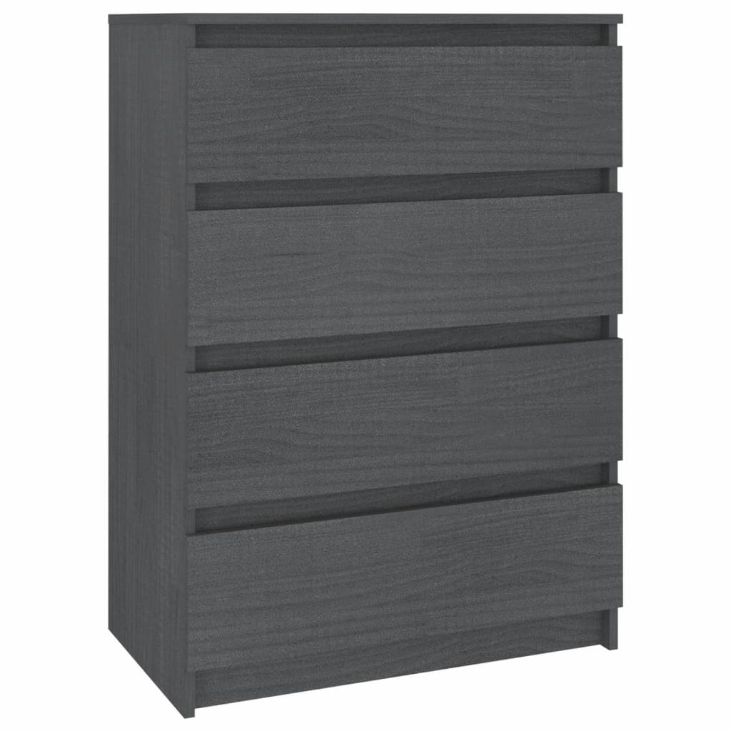 Sivukaappi harmaa 60x36x84 cm täysi mänty - Sisustajankoti.fi