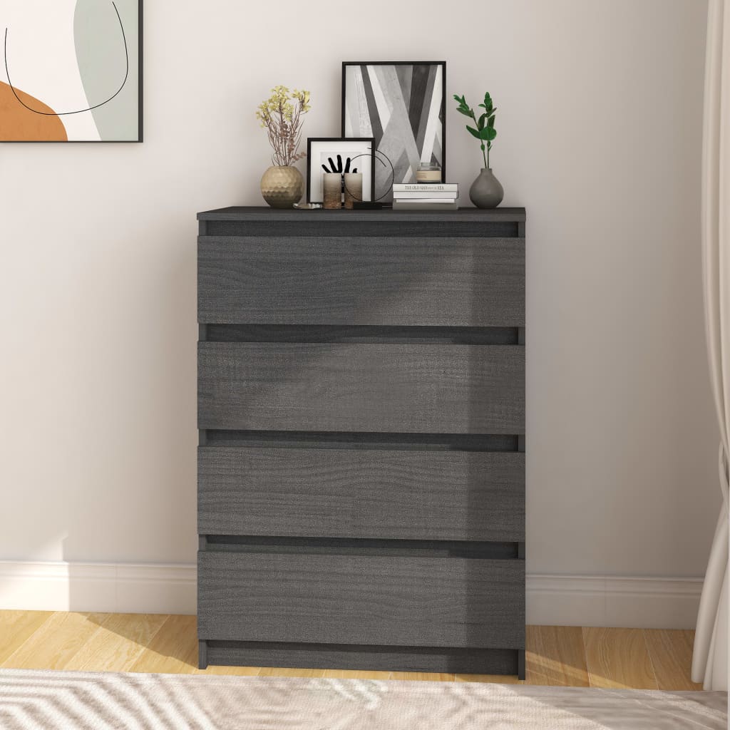 Sivukaappi harmaa 60x36x84 cm täysi mänty - Sisustajankoti.fi