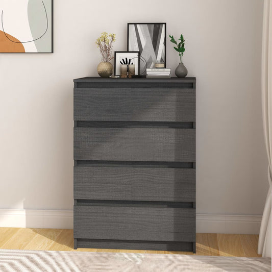 Sivukaappi harmaa 60x36x84 cm täysi mänty - Sisustajankoti.fi