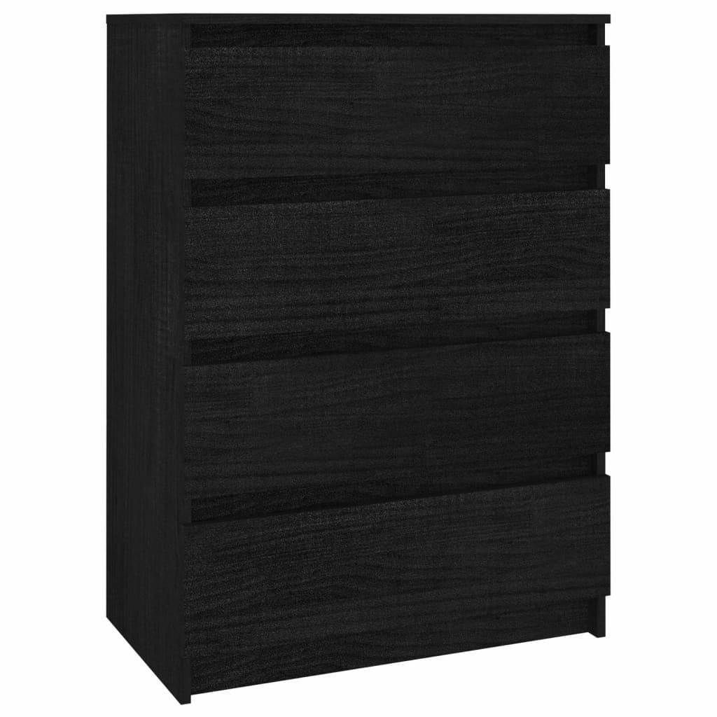 Sivukaappi musta 60x36x84 cm täysi mänty - Sisustajankoti.fi