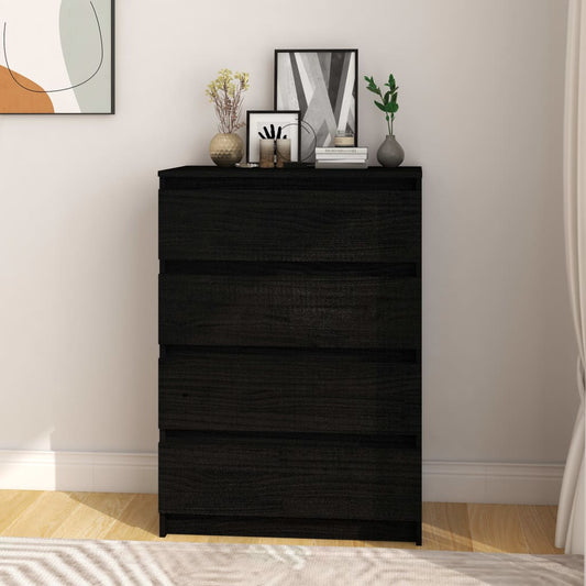 Sivukaappi musta 60x36x84 cm täysi mänty - Sisustajankoti.fi