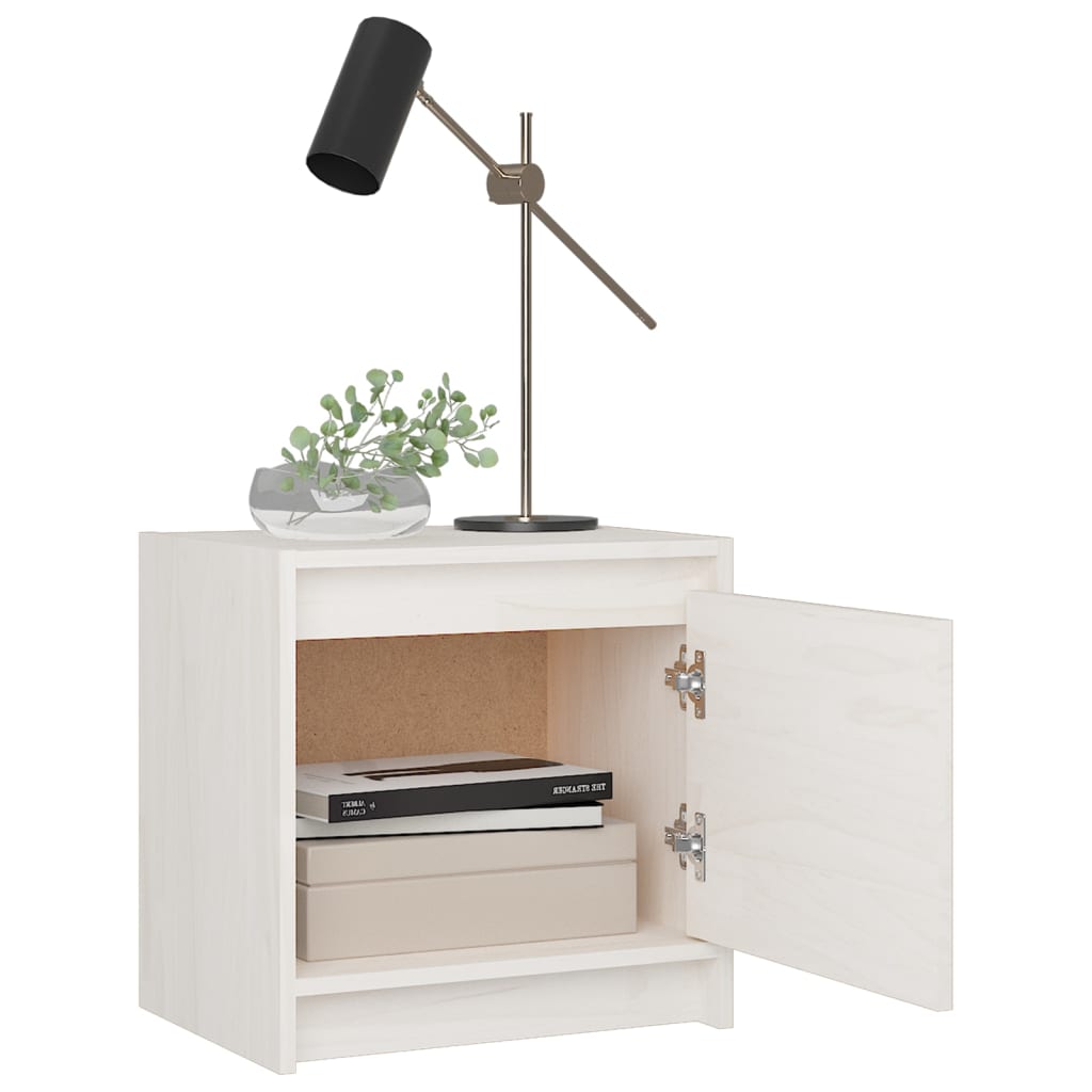 Yöpöytä valkoinen 40x30,5x40 cm täysi mänty - Sisustajankoti.fi