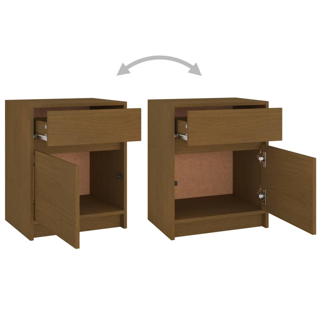 Yöpöytä hunajanruskea 40x31x50 cm täysi mänty - Sisustajankoti.fi