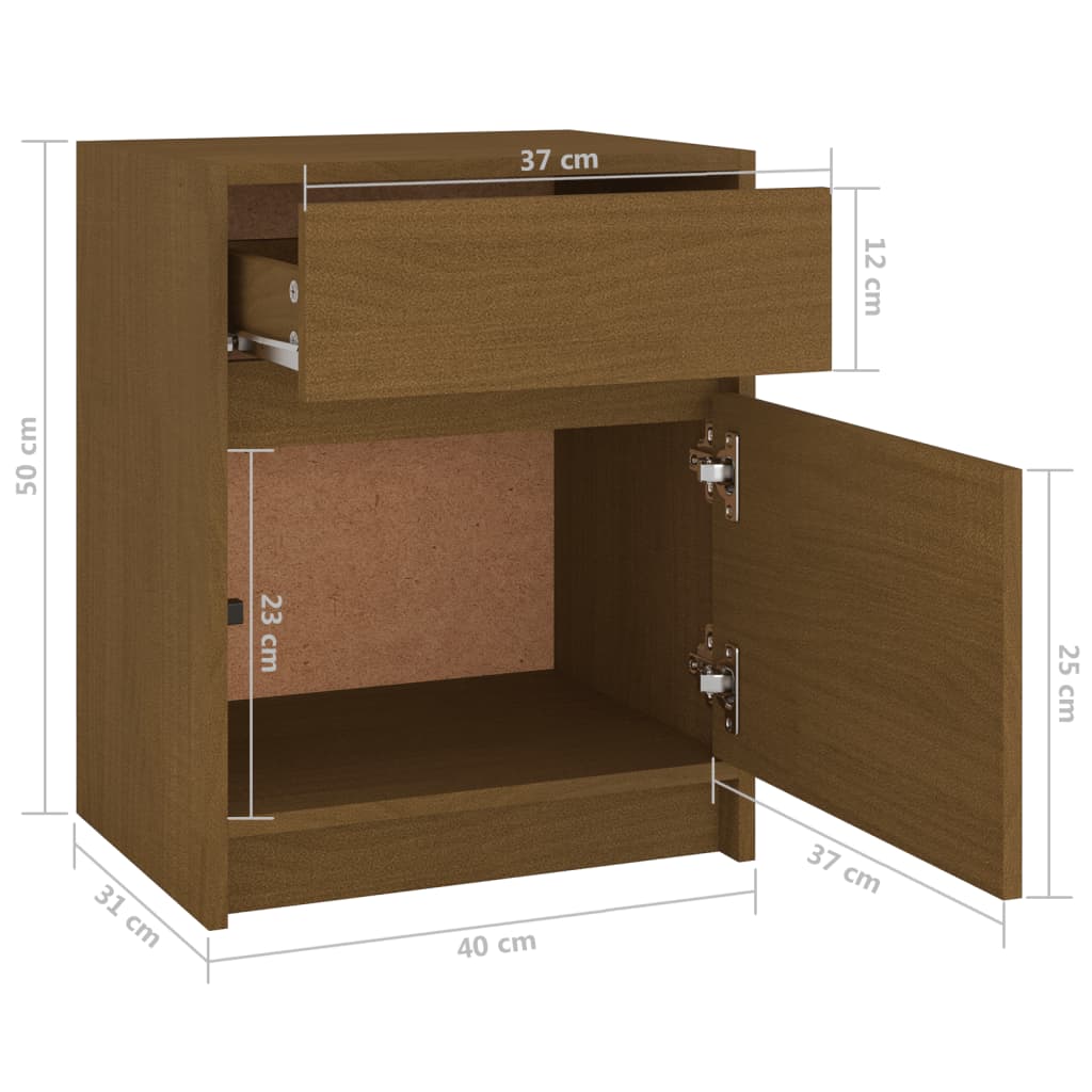 Yöpöytä hunajanruskea 40x31x50 cm täysi mänty - Sisustajankoti.fi
