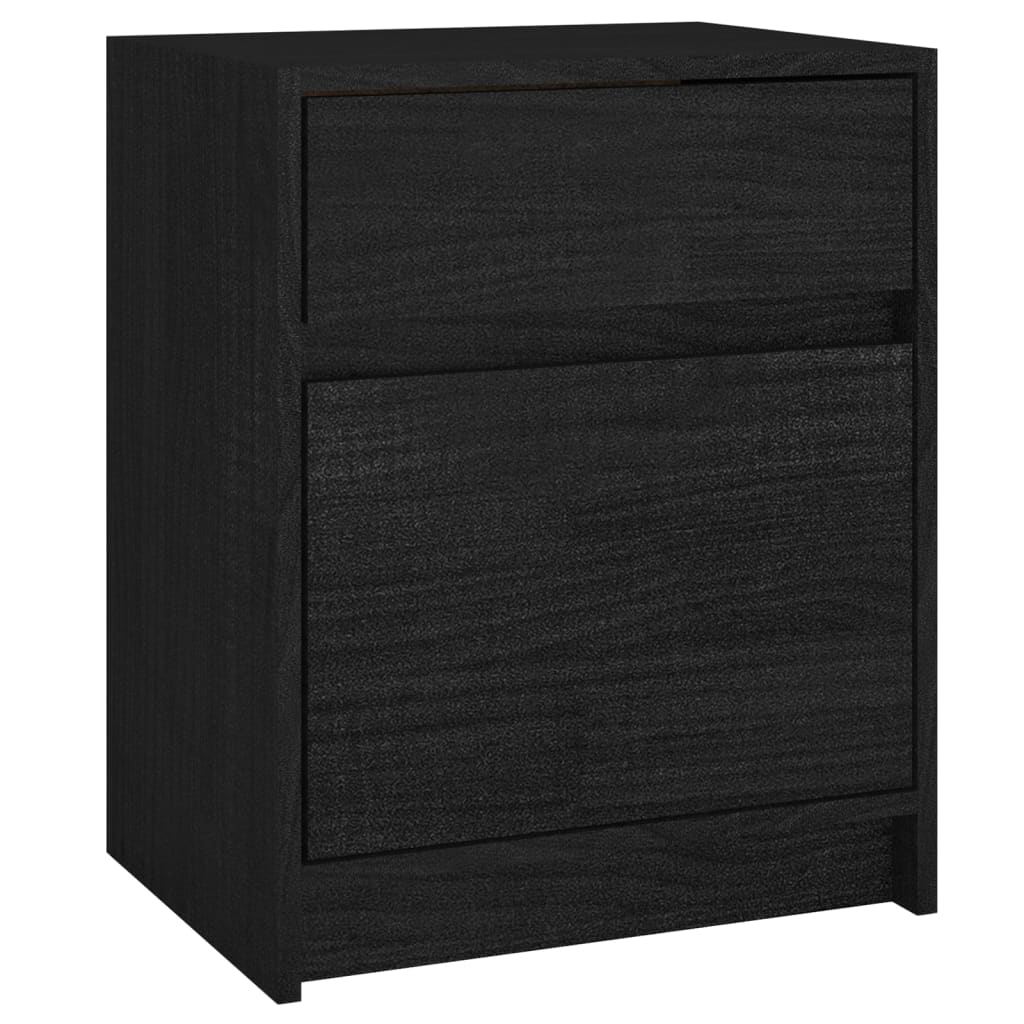 Yöpöydät 2 kpl musta 40x31x50 cm täysi mänty - Sisustajankoti.fi