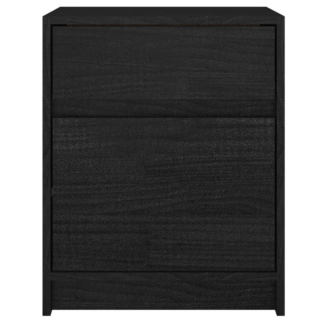 Yöpöydät 2 kpl musta 40x31x50 cm täysi mänty - Sisustajankoti.fi