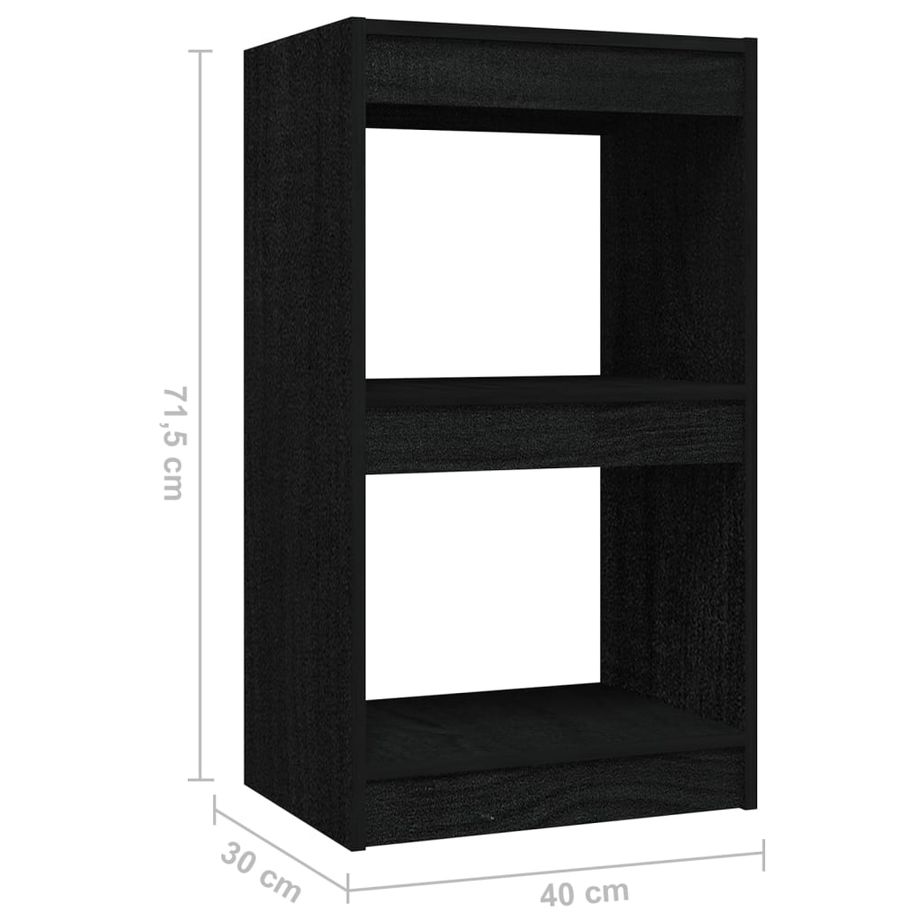 Kirjahylly musta 40x30x71,5 cm täysi mänty - Sisustajankoti.fi