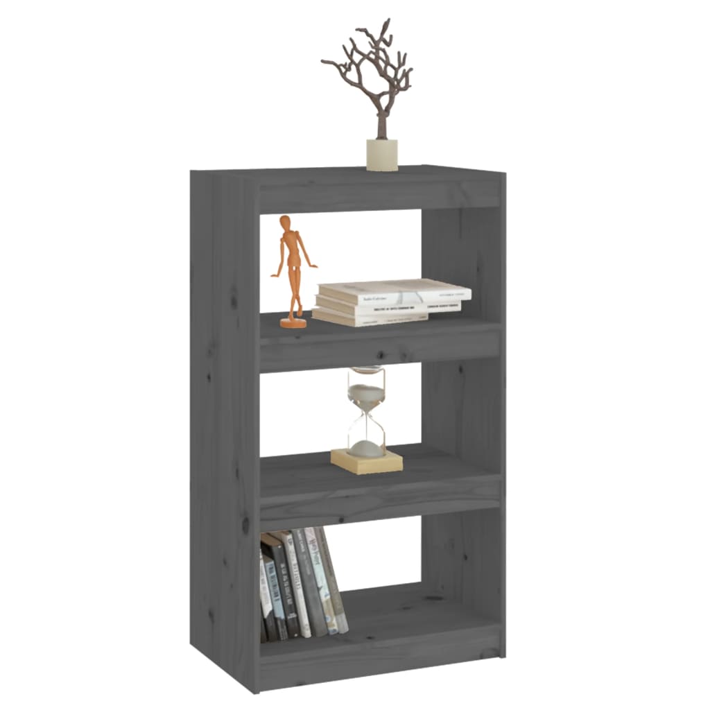 Kirjahylly/tilanjakaja harmaa 60x30x103,5 cm täysi mänty - Sisustajankoti.fi