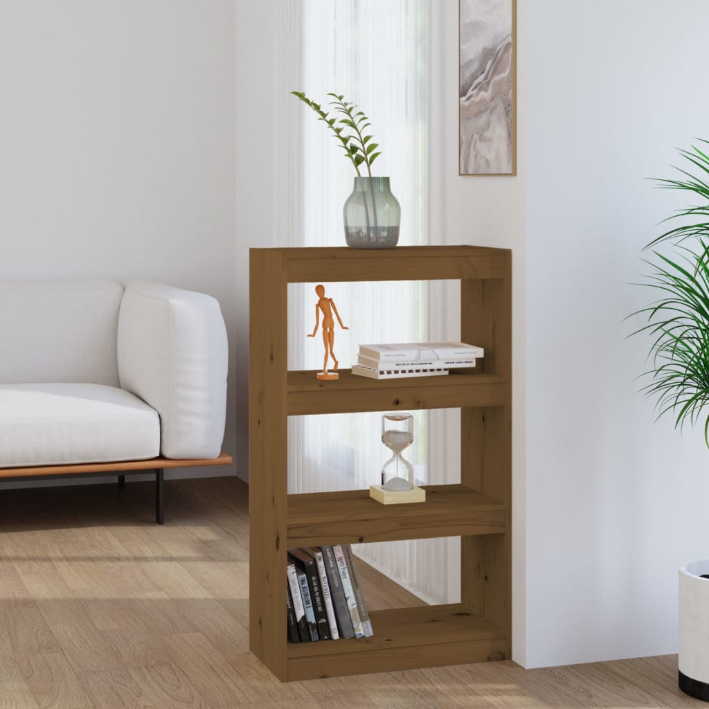 Kirjahylly/tilanjakaja hunajanruskea 60x30x103,5 cm täysi mänty - Sisustajankoti.fi
