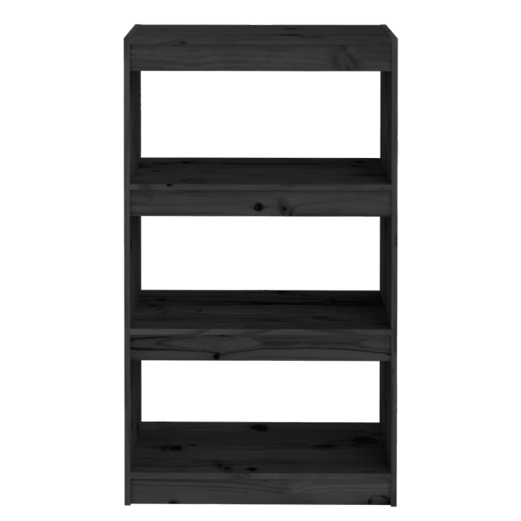 Kirjahylly/tilanjakaja musta 60x30x103,5 cm täysi mänty - Sisustajankoti.fi