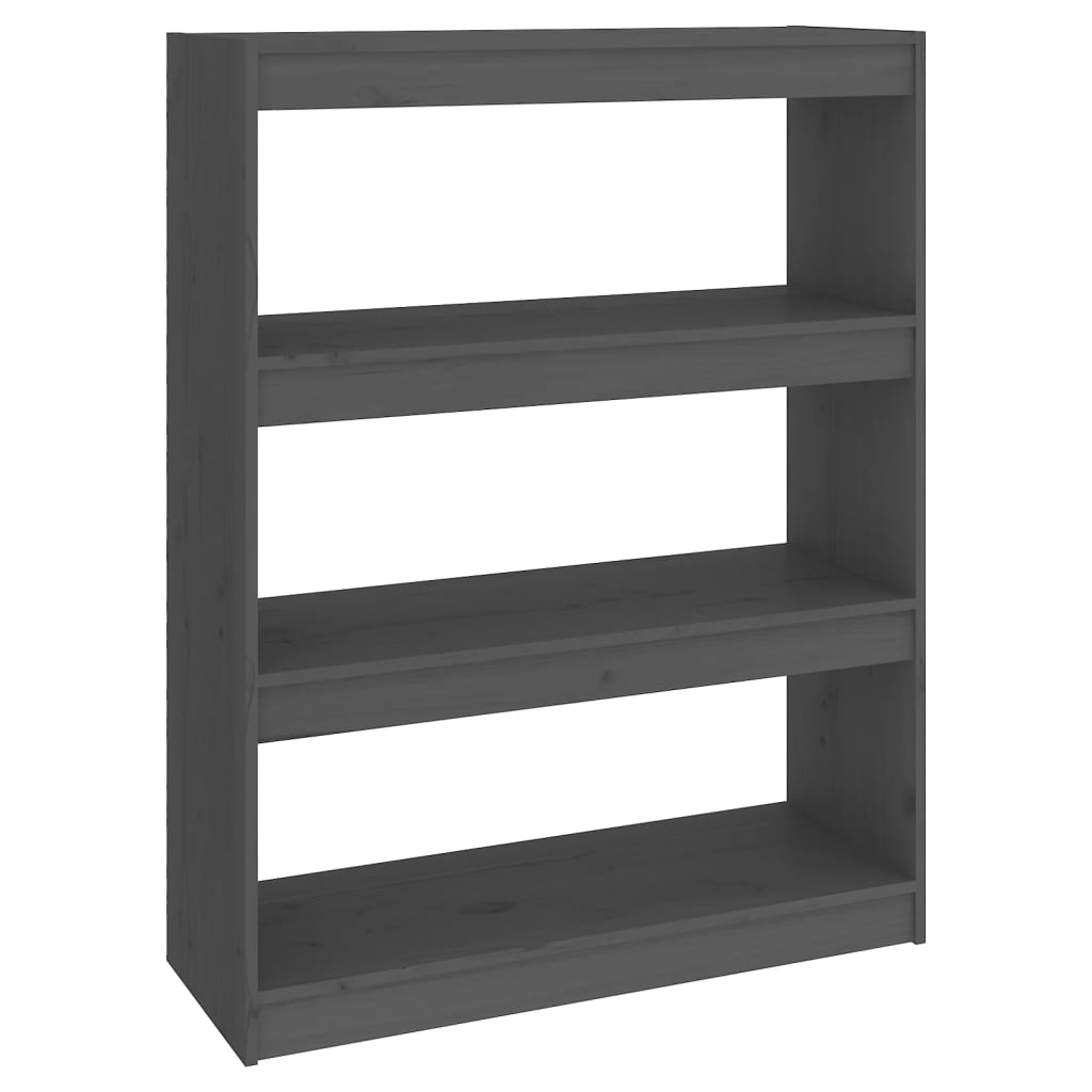 Kirjahylly/tilanjakaja harmaa 80x30x103,5 cm täysi mänty - Sisustajankoti.fi