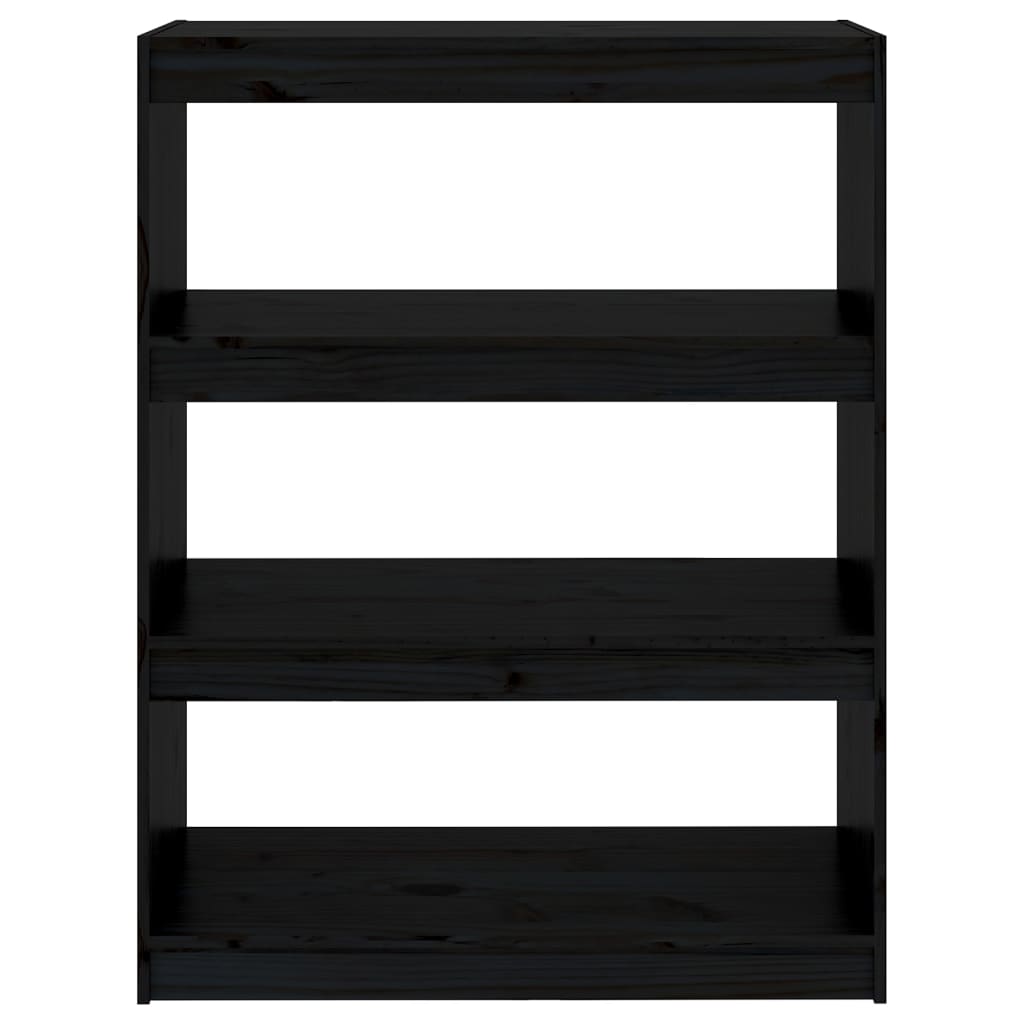 Kirjahylly/tilanjakaja musta 80x30x103,5 cm täysi mänty - Sisustajankoti.fi