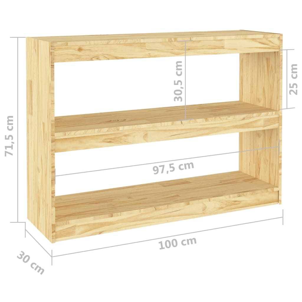 Kirjahylly/tilanjakaja 100x30x71,5 cm täysi mänty - Sisustajankoti.fi
