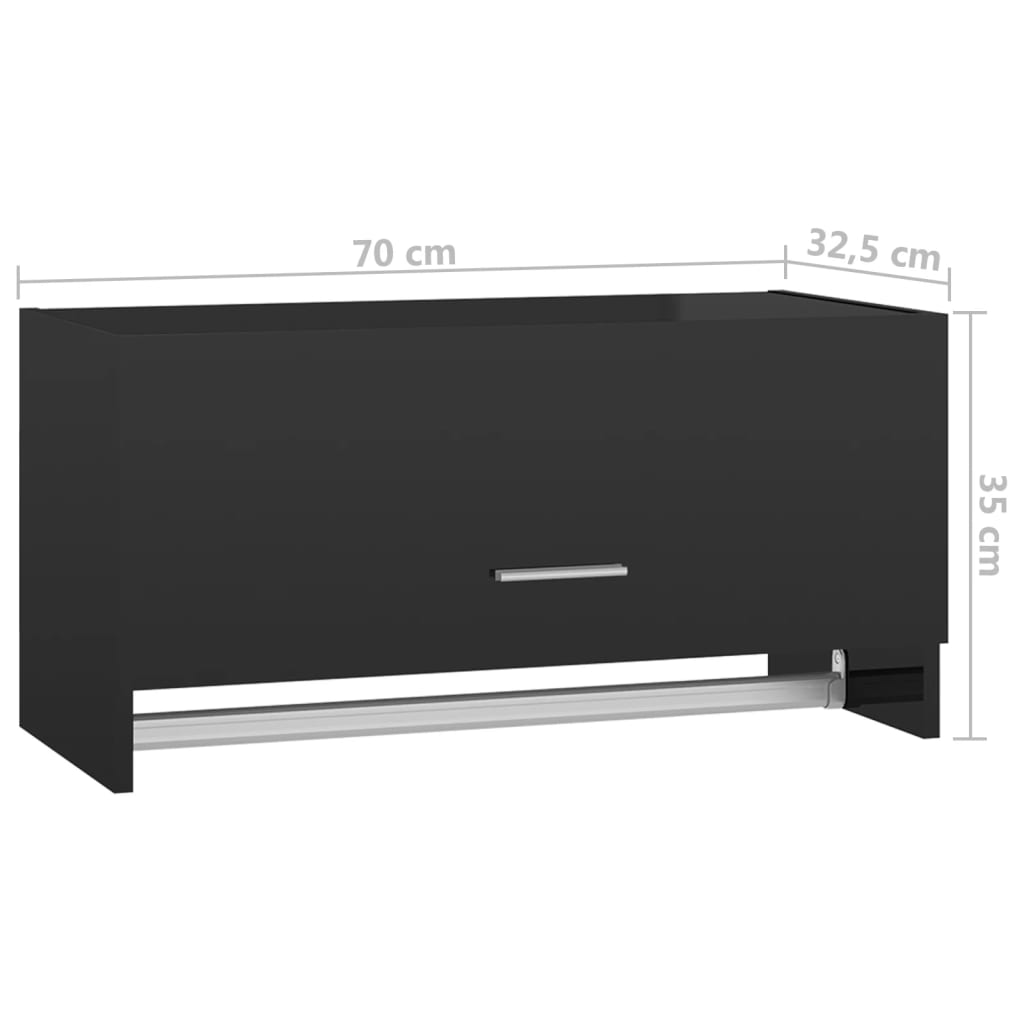 Vaatekaappi korkeakiilto musta 70x32,5x35 cm - Sisustajankoti.fi