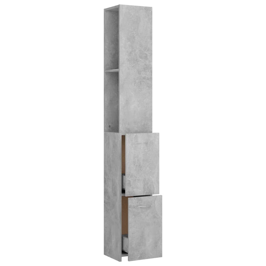 Kylpyhuonekaappi betoninharmaa 25x25x170 cm lastulevy - Sisustajankoti.fi