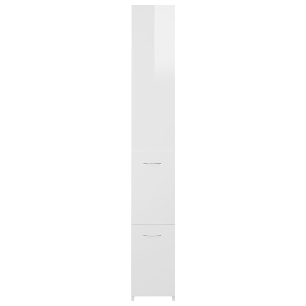Kylpyhuonekaappi korkeakiilto valkoinen 25x25x170 cm lastulevy - Sisustajankoti.fi