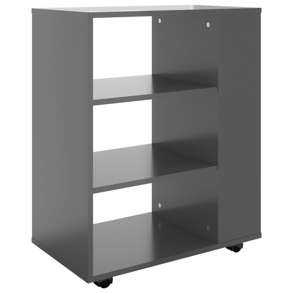 Kaappi pyörillä korkeakiilto harmaa 60x35x75 cm lastulevy - Sisustajankoti.fi