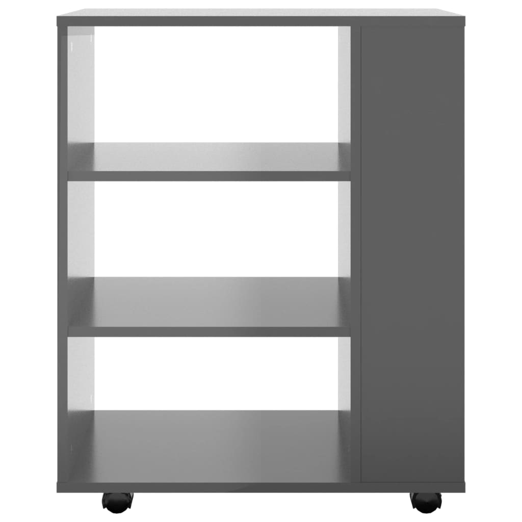 Kaappi pyörillä korkeakiilto harmaa 60x35x75 cm lastulevy - Sisustajankoti.fi