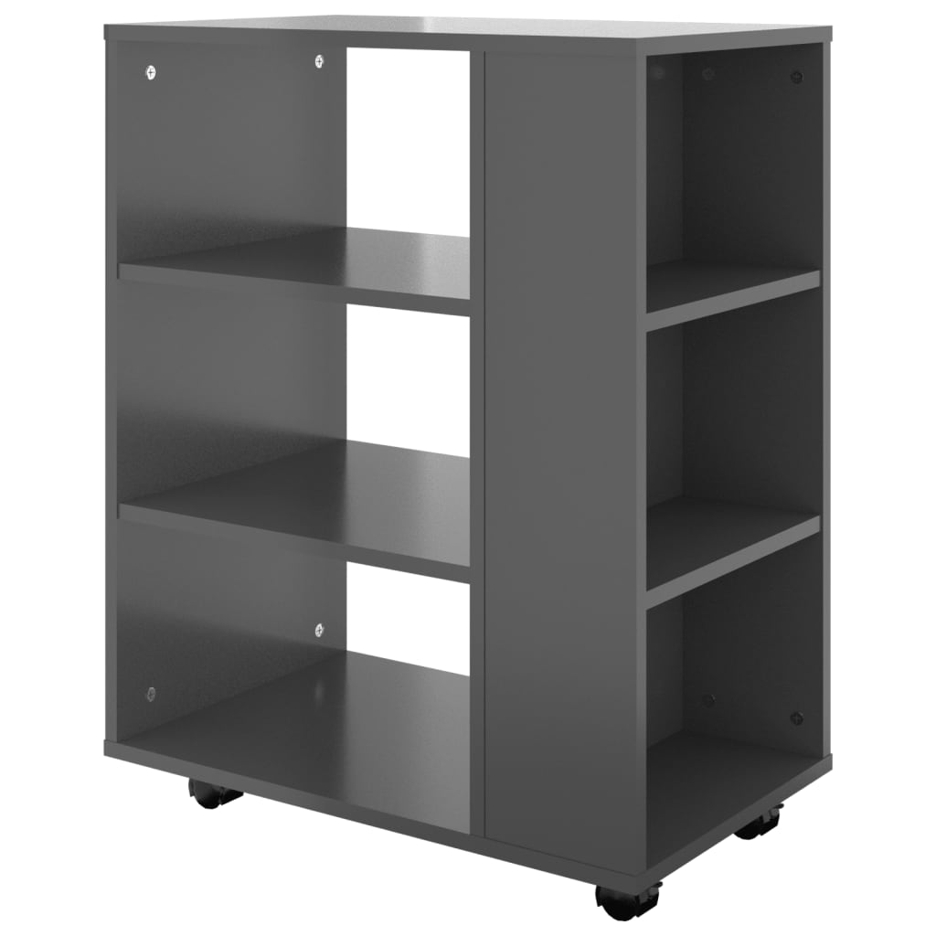 Kaappi pyörillä korkeakiilto harmaa 60x35x75 cm lastulevy - Sisustajankoti.fi