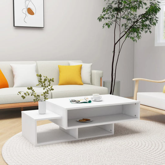 Sohvapöytä valkoinen 105x55x32 cm lastulevy - Sisustajankoti.fi