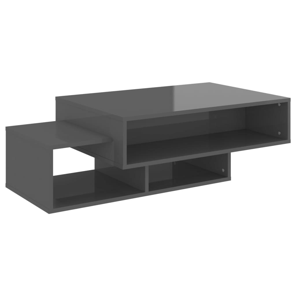 Sohvapöytä korkeakiilto harmaa 105x55x32 cm lastulevy - Sisustajankoti.fi