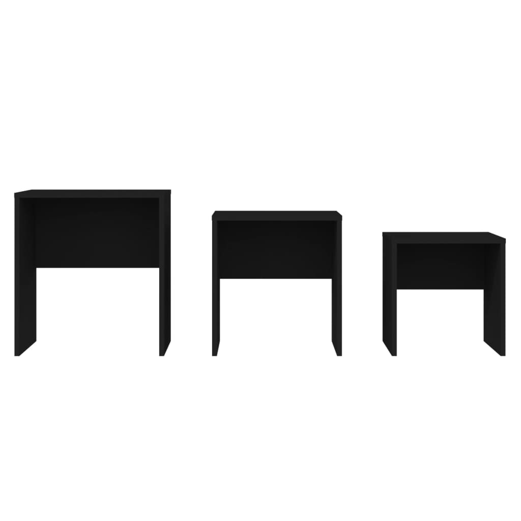 Sarjasohvapöydät 3 kpl musta lastulevy - Sisustajankoti.fi