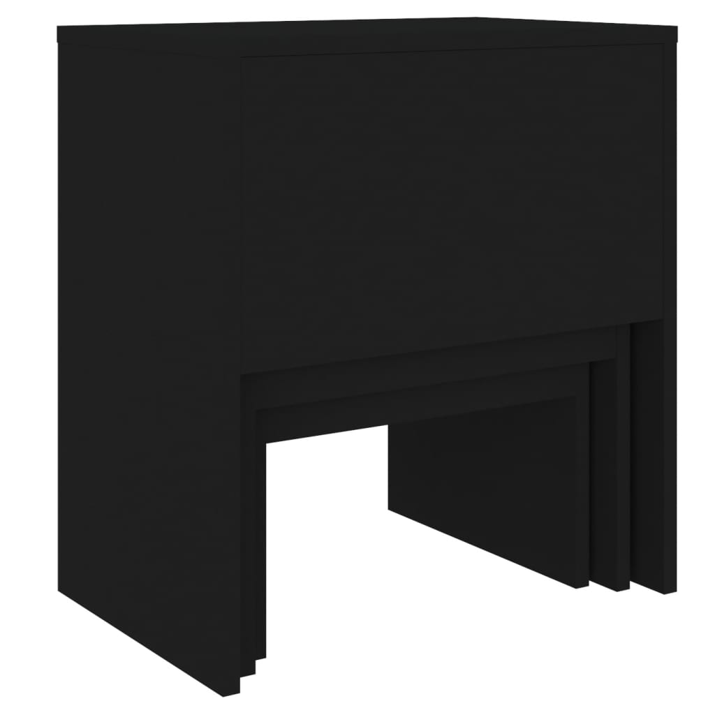 Sarjasohvapöydät 3 kpl musta lastulevy - Sisustajankoti.fi