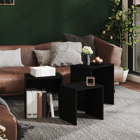 Sarjasohvapöydät 3 kpl musta lastulevy - Sisustajankoti.fi