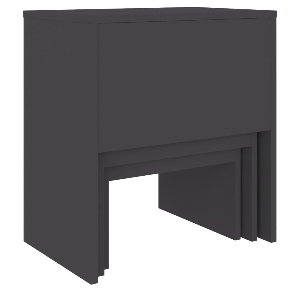 Sarjasohvapöydät 3 kpl harmaa lastulevy - Sisustajankoti.fi