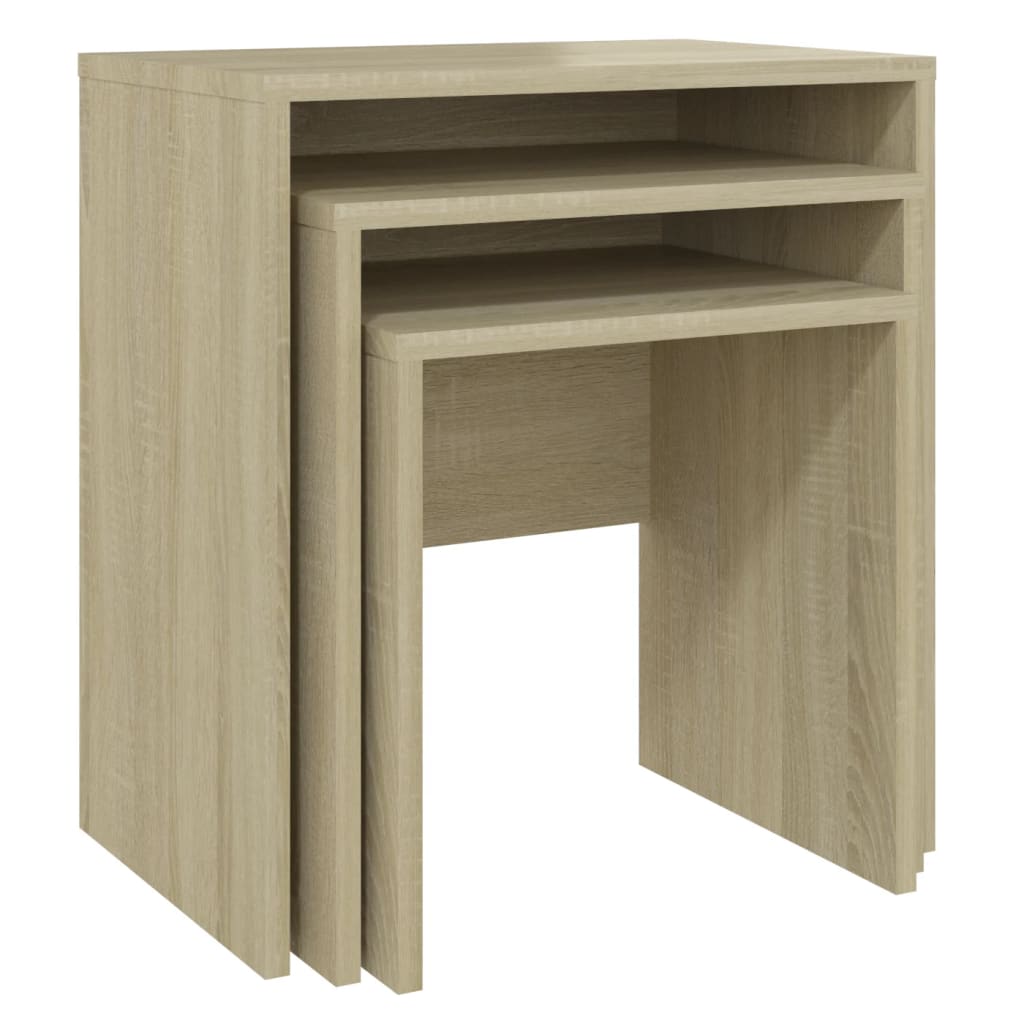 Sarjasohvapöydät 3 kpl Sonoma-tammi lastulevy - Sisustajankoti.fi