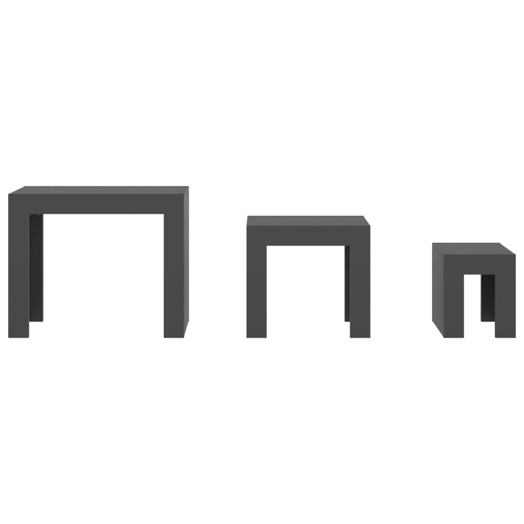 Sarjasohvapöydät 3 kpl harmaa lastulevy - Sisustajankoti.fi