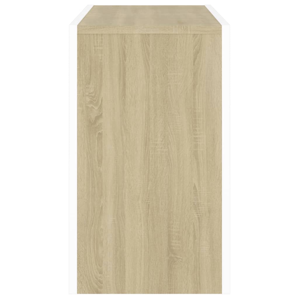 Sarjasohvapöydät 3 kpl valkoinen ja Sonoma-tammi lastulevy - Sisustajankoti.fi