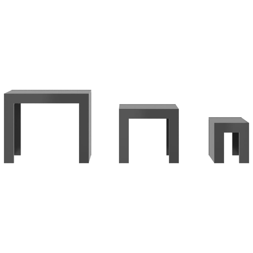 Sarjasohvapöydät 3 kpl korkeakiilto harmaa lastulevy - Sisustajankoti.fi