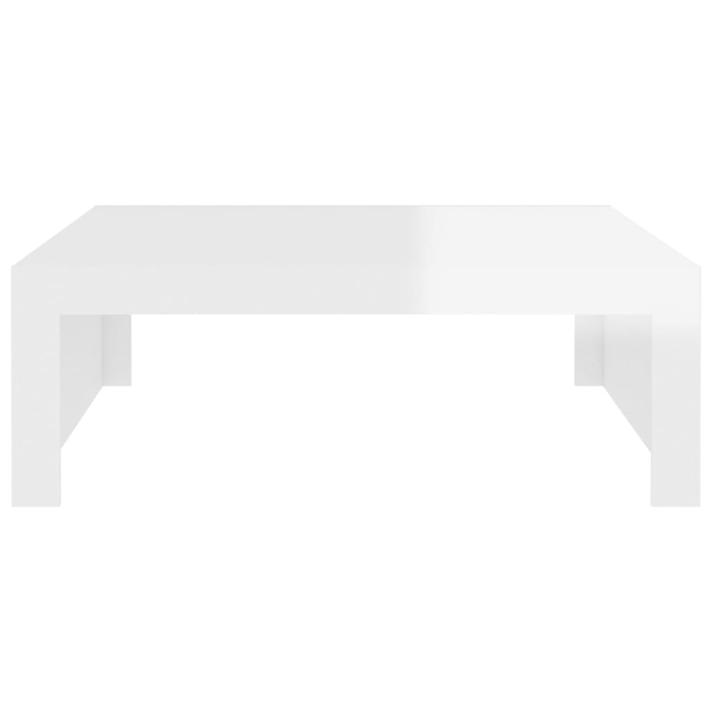 Sohvapöytä korkeakiilto valkoinen 100x100x35 cm lastulevy - Sisustajankoti.fi