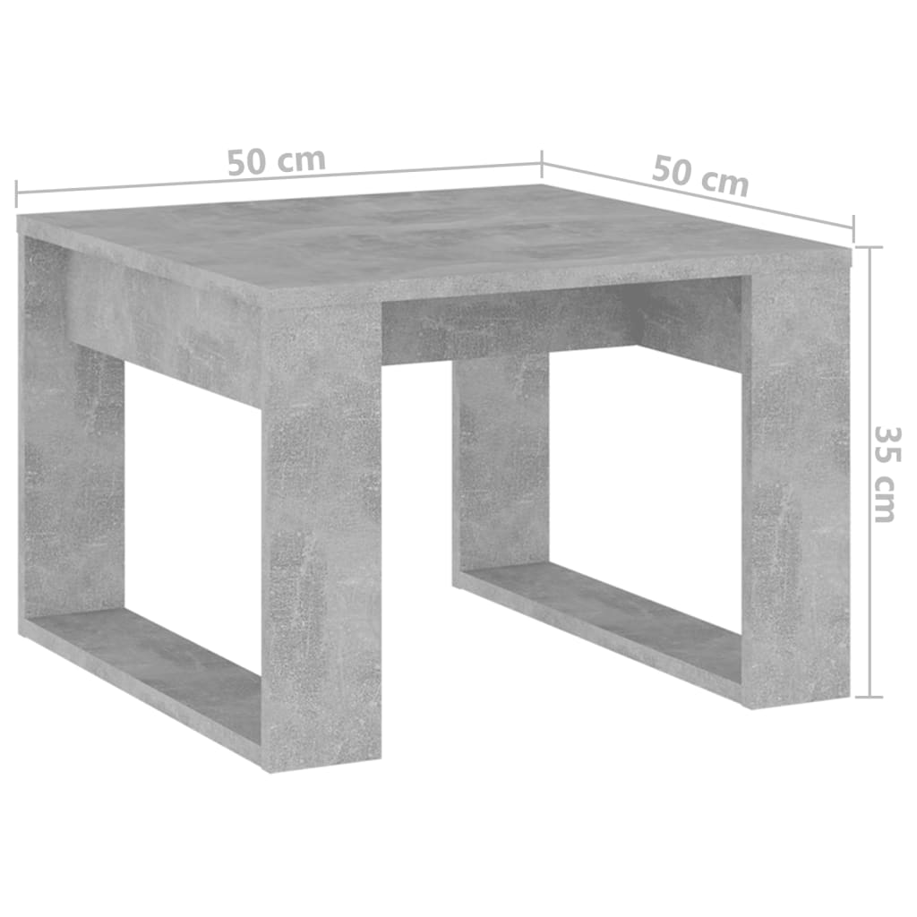 Sivupöytä betoninharmaa 50x50x35 cm lastulevy - Sisustajankoti.fi
