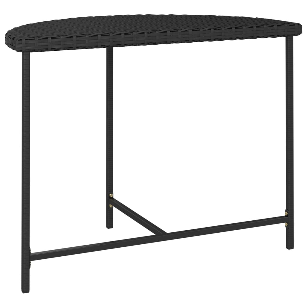Puutarhapöytä musta 100x50x75 cm polyrottinki - Sisustajankoti.fi