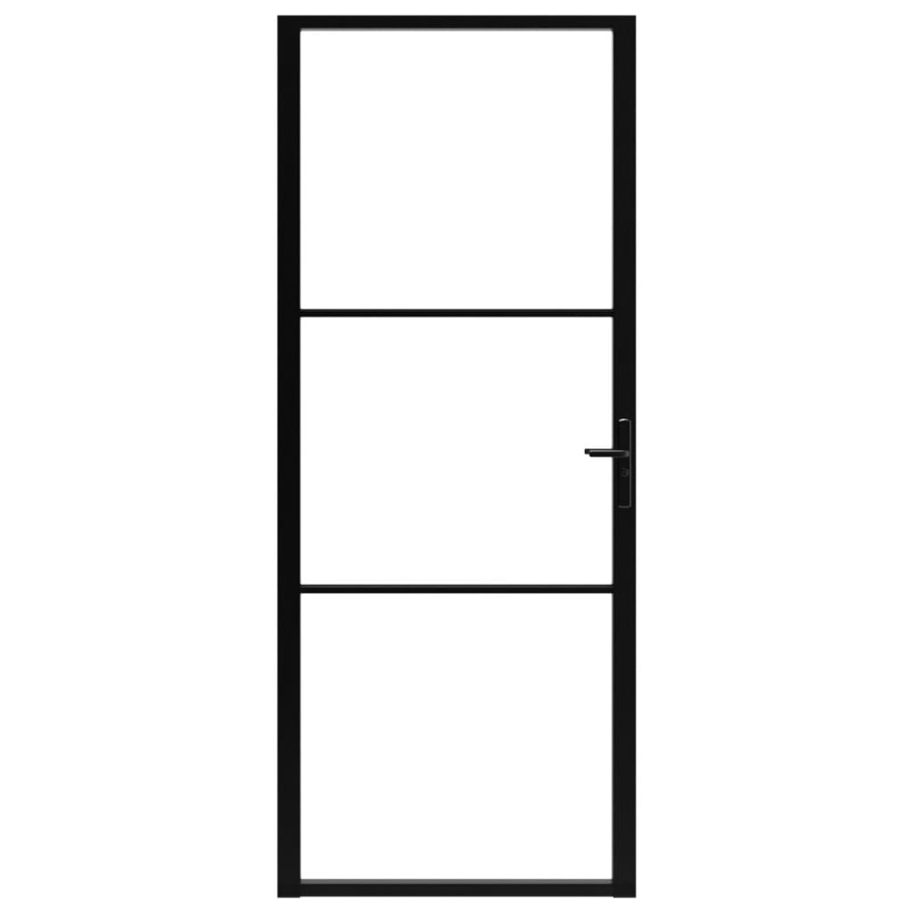 Sisäovi ESG-lasi ja alumiini 93x201,5 cm musta - Sisustajankoti.fi