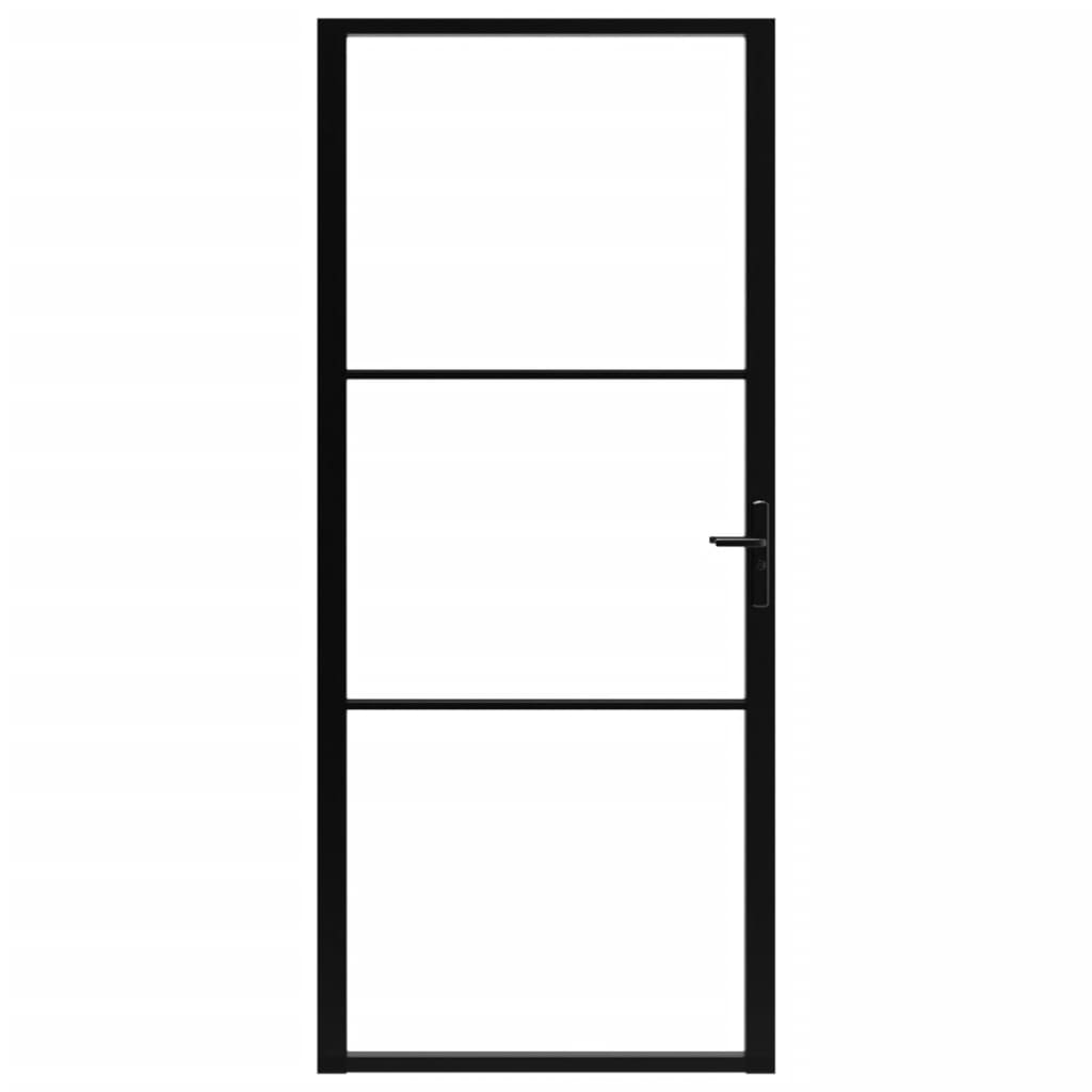 Sisäovi ESG-lasi ja alumiini 102,5x201,5 cm musta - Sisustajankoti.fi