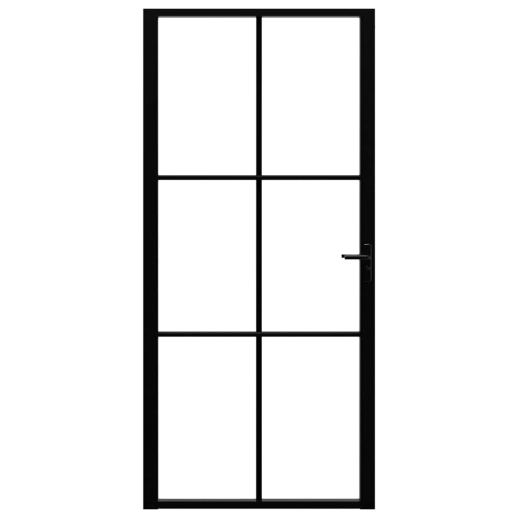 Sisäovi ESG-lasi ja alumiini 93x201,5 cm musta - Sisustajankoti.fi