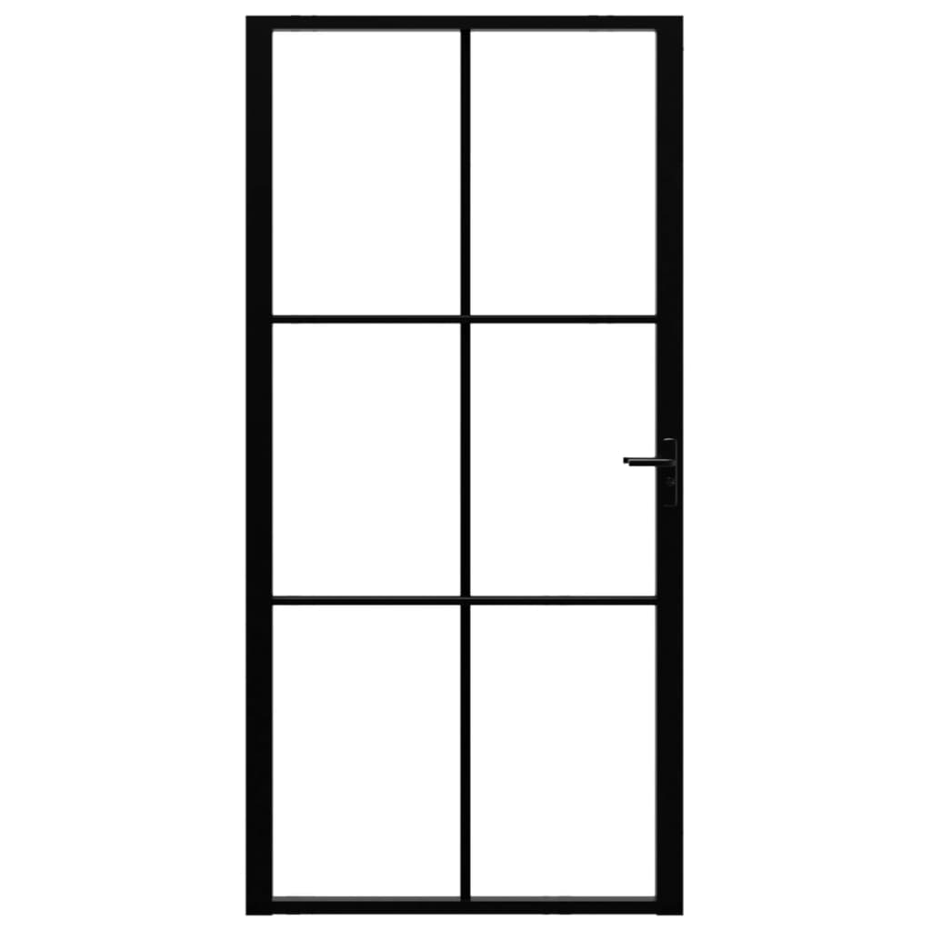 Sisäovi ESG-lasi ja alumiini 102,5x201,5 cm musta - Sisustajankoti.fi
