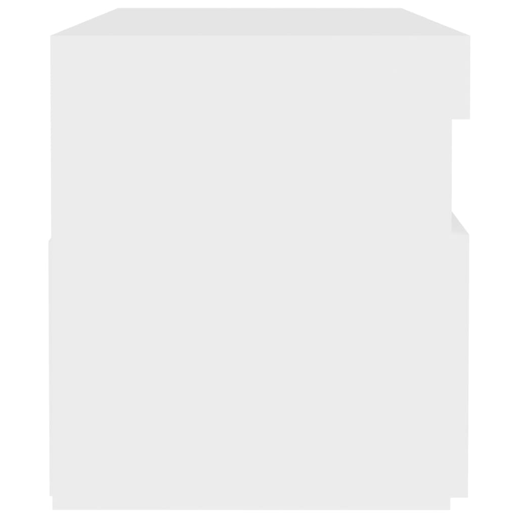 Yöpöytä LED-valoilla 2 kpl valkoinen 60x35x40 cm lastulevy - Sisustajankoti.fi