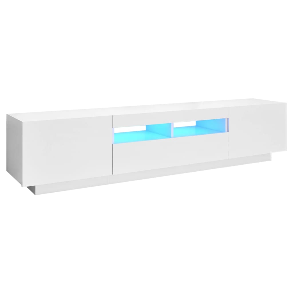 TV-taso LED-valoilla valkoinen 180x35x40 cm - Sisustajankoti.fi